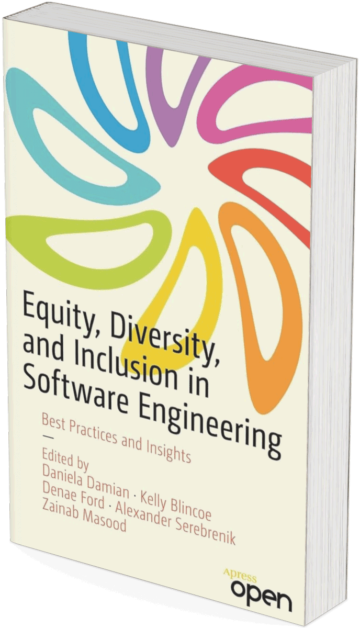 WST Book Tip; Mockup standing boook; Equity Diversity and Inclusion in Software Engineering