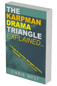 Mock-up of book "The Karpman Drama Triangle Explained" by Chris West