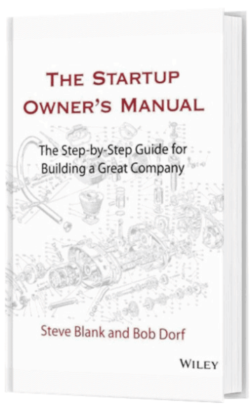 Mock-up of book "The Startup Owner's Manual" by Steve Blank and Bob Dorf