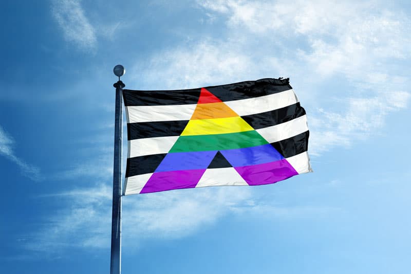 Straight Ally Symbol Flag on the mast