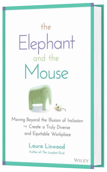 Book mock-up of "The Elephant and the Mouse" by Laura Liswood
