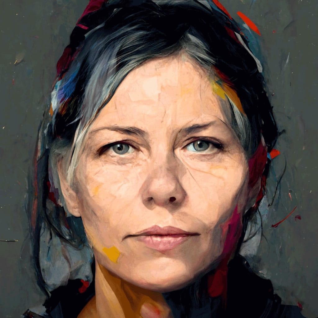 Role Model Grit Wolany in a self-portrait generted by herself