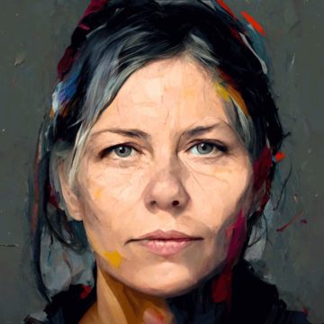 Role Model Grit Wolany in a self-portrait generted by herself