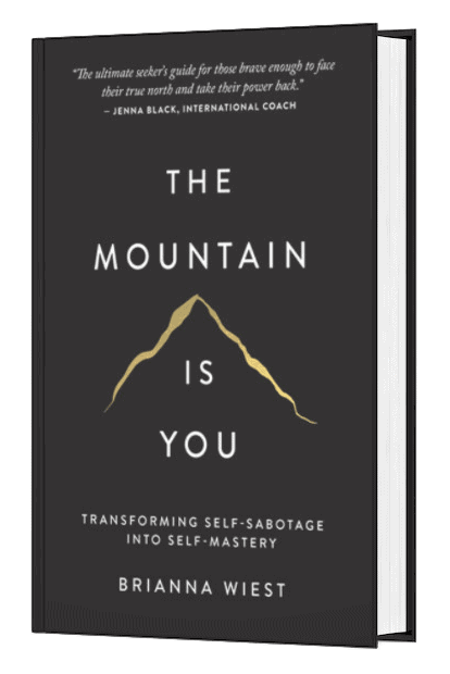 Book mockup "The Mountain is You" by Brianna Wiest